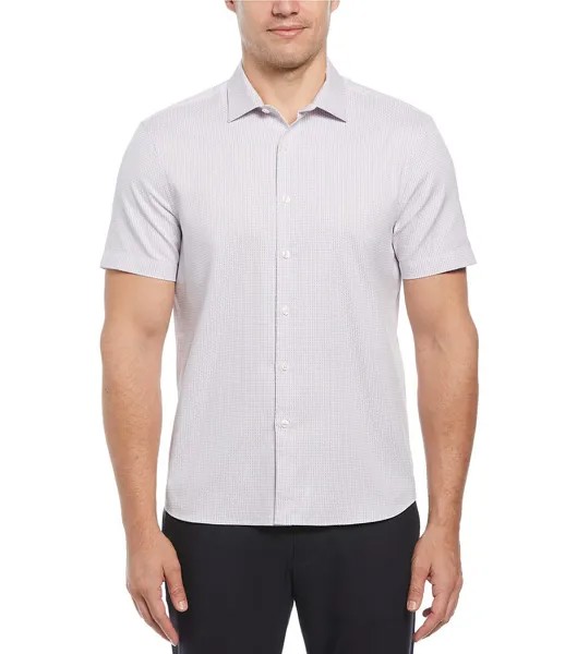Рубашка Добби с короткими рукавами и геопринтом Perry Ellis, фиолетовый