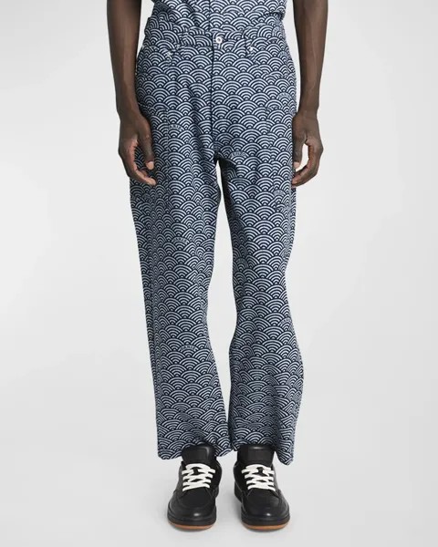 Мужские джинсы из денима с принтом Seigaiha Kenzo, цвет Rinse Blue Denim