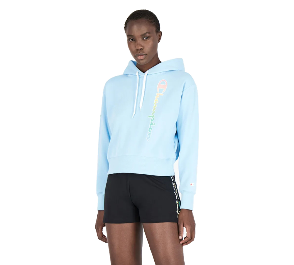 Толстовка женская Champion Legacy Color & Logo Hooded Sweatshirt голубая S