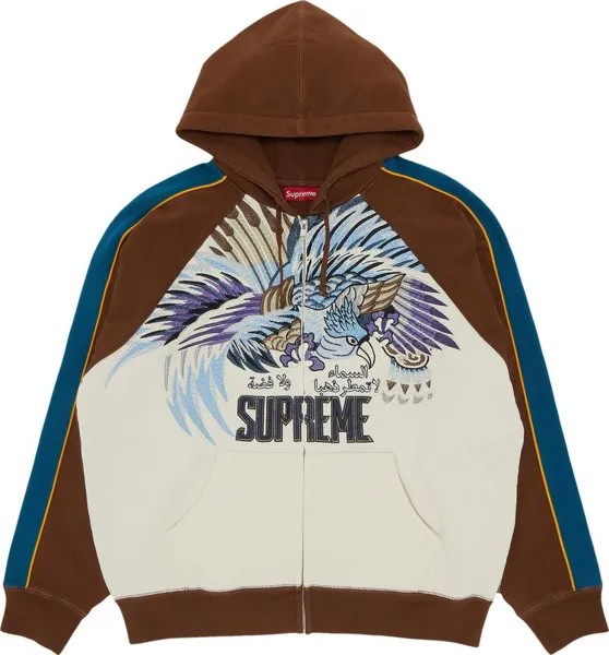 Толстовка Supreme Falcon Raglan Zip Up Hooded Sweatshirt 'Natural', кремовый