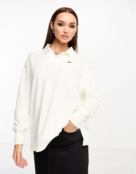 Белая рубашка-поло с длинными рукавами Nike Mini Swoosh