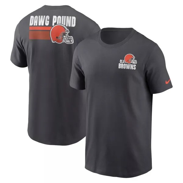 Мужская антрацитовая футболка Cleveland Browns Blitz Essential Nike