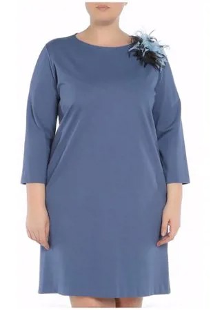 Платье Myf, в классическом стиле, свободный силуэт, миди, размер 3XL, голубой