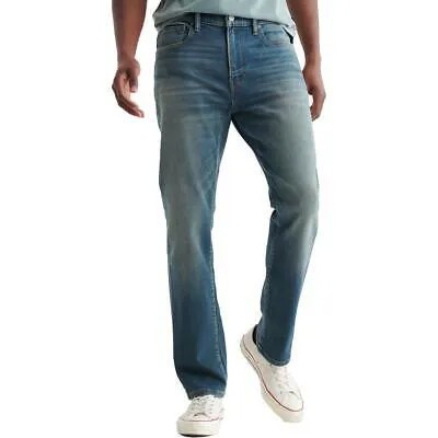 Мужские эластичные джинсы Lucky Brand 223 средней потертости с прямыми штанинами 34/30 BHFO 2082