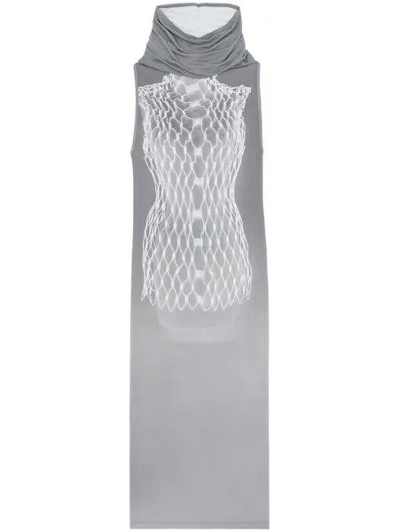 MM6 Maison Margiela платье миди Dummy без рукавов, серый