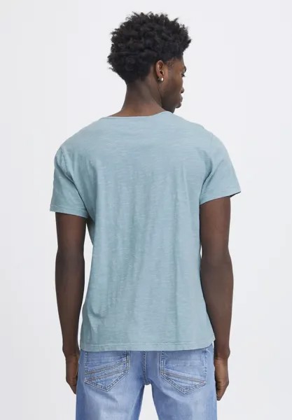 Базовая футболка Bhashton Split Neck Blend, пыльно-синяя