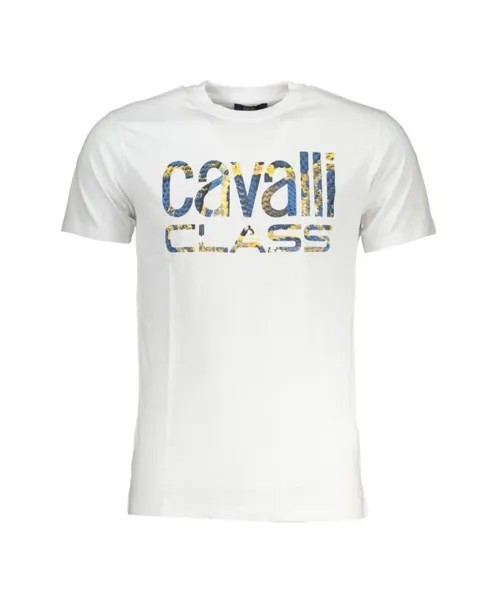 Футболка с круглым вырезом и логотипом Cavalli Class, белый