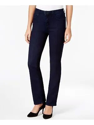 NYDJ Женские темно-синие эластичные вечерние джинсы прямого кроя с карманами на молнии 10