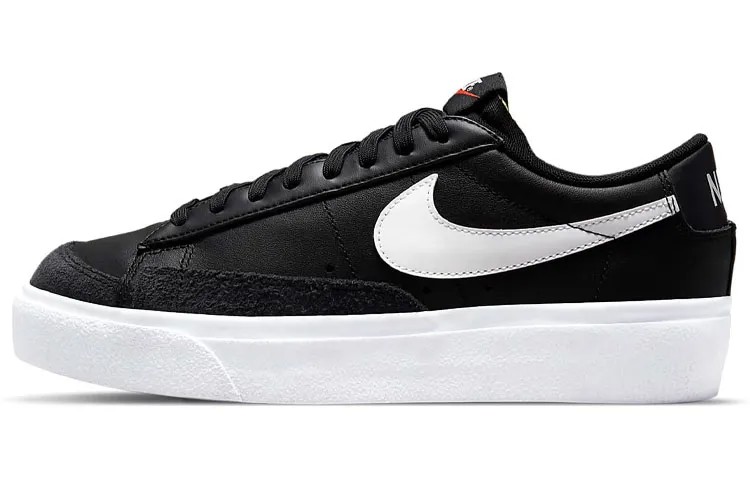 Nike Blazer на низкой платформе, черный, белый (женский)