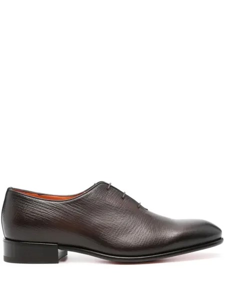 Santoni фактурные оксфорды, коричневый