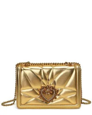 Tiffany - Fred Женская кожаная стеганая сумка-мессенджер в форме сердца, золотистая