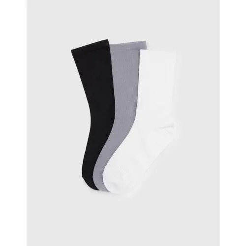 Носки Gloria Jeans, 3 пары, размер 25 (38-40), белый, черный