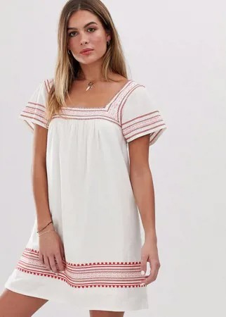 Свободное платье с вышивкой Jack Wills Heatherington-Белый