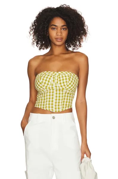 Топ Free People Leilani Tube, цвет Green Gingham