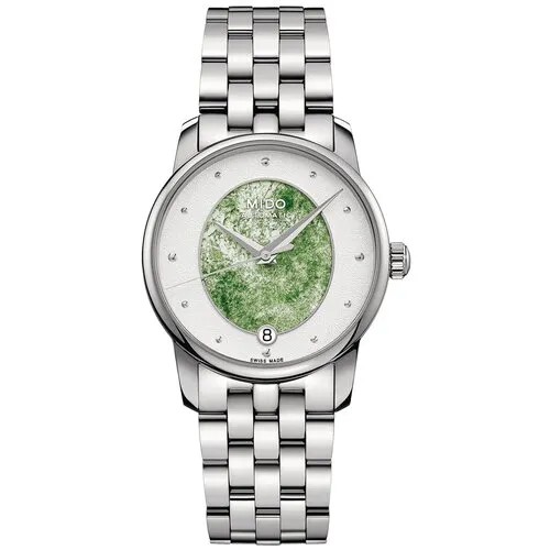 Наручные часы Mido Часы Mido Baroncelli Wild Stone M035.207.11.481.00, зеленый, серебряный