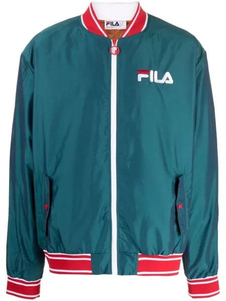 Fila бомбер с вышитым логотипом, зеленый