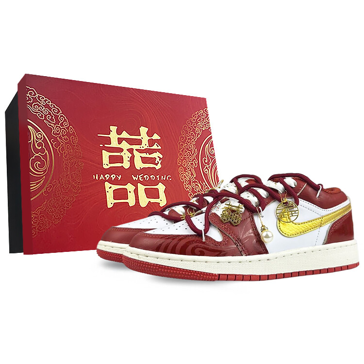 Кроссовки Air Jordan 1 Vintage Basketball Shoes Women's Low-top White/red, красный