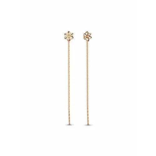 Серьги цепочки GOLD CENTER, красное золото, 585 проба, золотой
