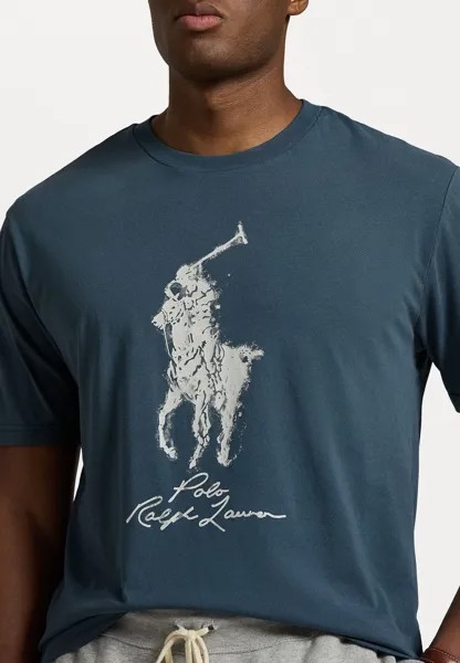 Футболка с принтом BIG PONY JERSEY T-SHIRT Ralph Lauren, темно-синий