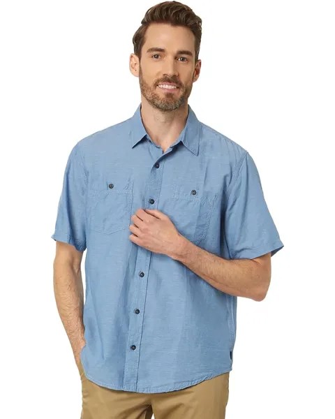 Рубашка L.L.Bean Rugged Linen Short Sleeve, цвет Rustic Blue