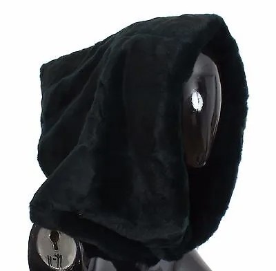 DOLCE - GABBANA Шарф Зеленый мех ласки Вязаная крючком шапка с капюшоном, один размер Рекомендуемая розничная цена 4600 долларов США