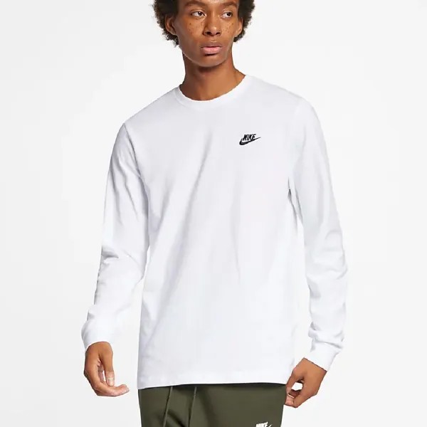 Лонгслив Nike Sportswear Men's Long-Sleeve, белый