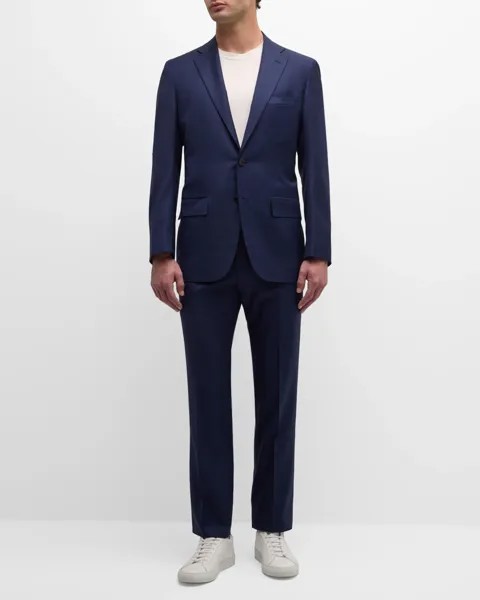 Мужской костюм из однотонной шерсти Kiton, цвет Navy
