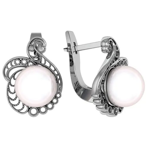 Серьги с 2 жемчугом из серебра 351341-ZM07