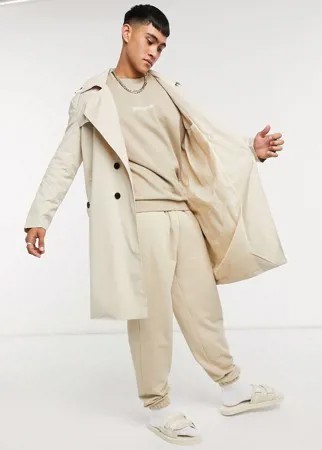 Классический тренч в стиле oversized Sixth June-Бежевый