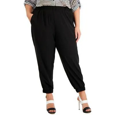 Женские черные брюки-джоггеры с высокой посадкой Calvin Klein Plus 2X BHFO 7885