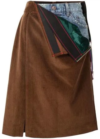 Kolor layered A-line skirt