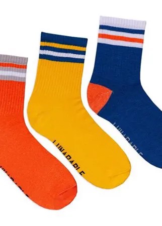 Носки Lunarable, 3 пары, размер 35-39, желтый, оранжевый, синий