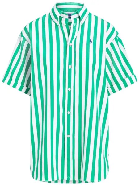 Polo Ralph Lauren полосатая рубашка с логотипом, зеленый