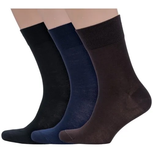 Комплект из 3 пар мужских носков Grinston socks (PINGONS) из 100% микромодала микс 1, размер 29