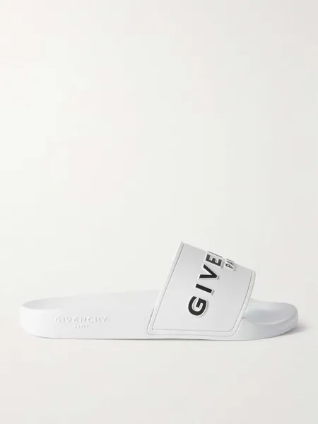 Резиновые шлепанцы с тиснением логотипа GIVENCHY, белый
