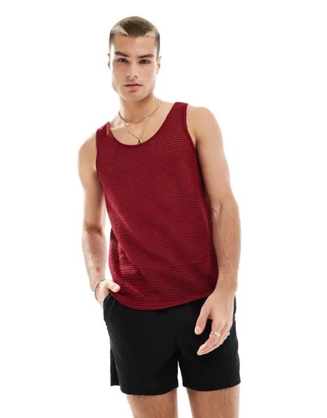 Красная вязаная майка крючком ASOS DESIGN