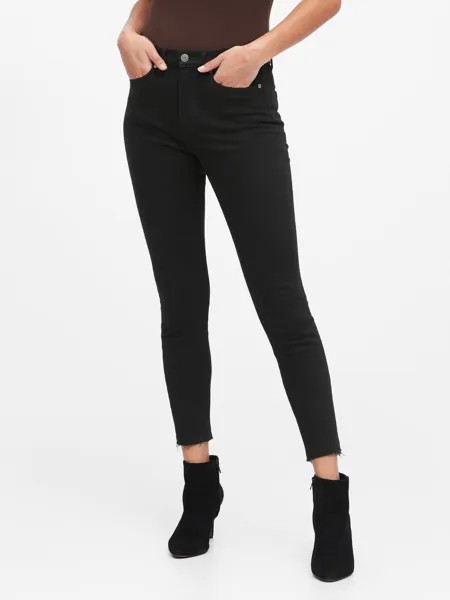 Черные джинсы скинни до щиколотки с высокой посадкой Banana Republic, устойчивые к выцветанию, размер 24, размер 00