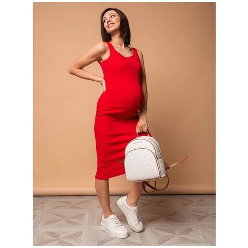 Платье I love mum Кашкорсе красное для беременных и кормящих (46)
