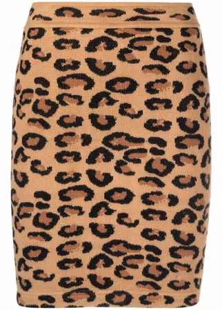 Alaïa Pre-Owned юбка 1990-х годов с леопардовым принтом