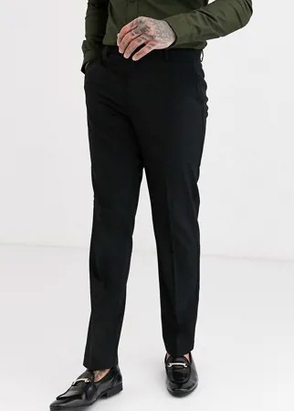 Черные строгие узкие брюки Burton Menswear-Черный