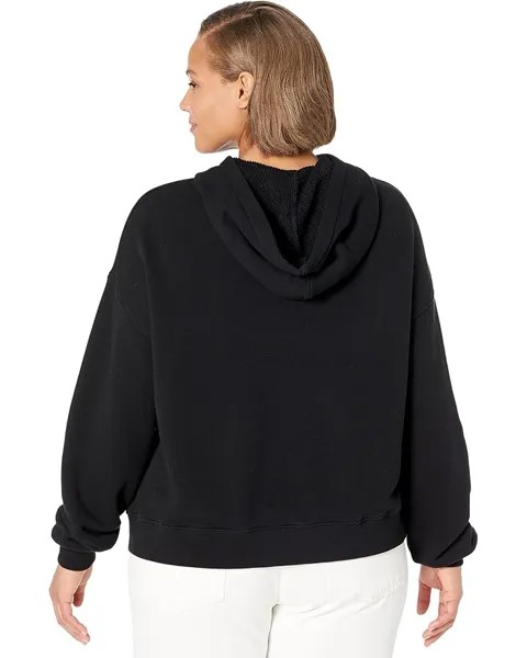 Толстовка Madewell Plus MWL Airyterry Hoodie Sweatshirt, реальный черный