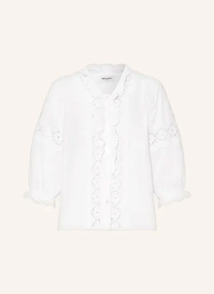 Блузка pavia с рукавами 3/4 и кружевом Lollys Laundry, белый