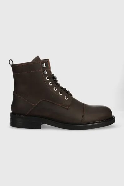 Кожаные ботинки броги Arco на шнуровке Guess, коричневый