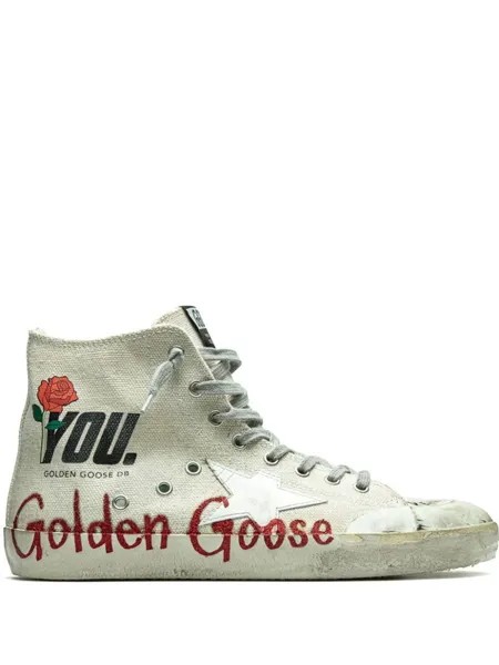 Golden Goose высокие кеды Francy, нейтральный цвет
