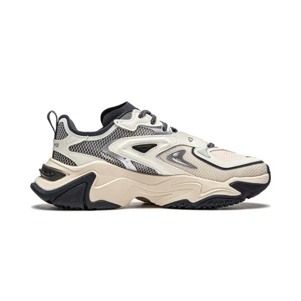 Кроссовки LINING Lifestyle Shoes Women's Low-top Custard Grey / Off-white / Ink Grey, серый