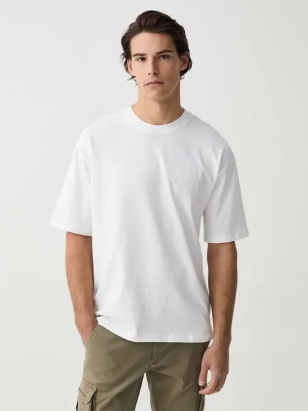 Однотонная хлопковая футболка Ovs, цвет optical white