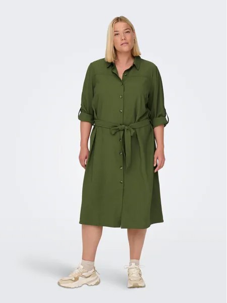 Платье-рубашка стандартного кроя Only Carmakoma, зеленый