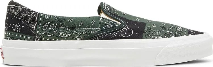 Кеды Vans Kith x Vault OG Classic Slip-On LX Bandana - Scarab, зеленый