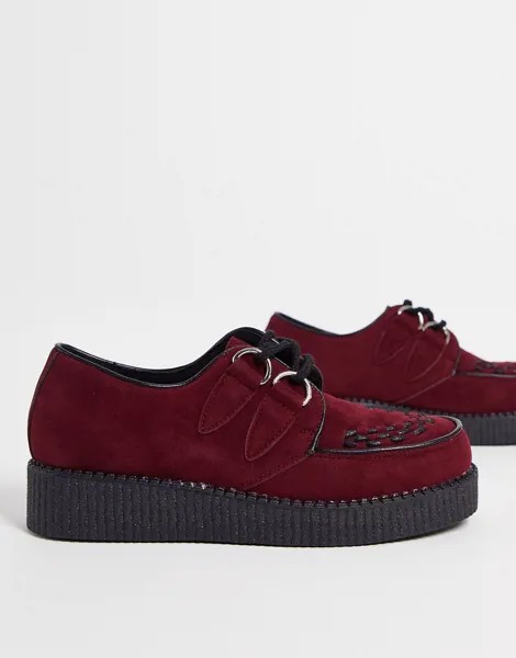 Красные туфли из искусственной замши на шнуровке Truffle Collection-Красный