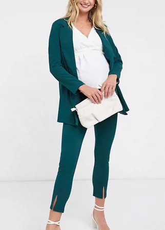 Зеленые узкие брюки ASOS DESIGN Maternity-Зеленый цвет